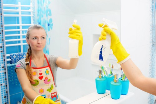 Marylebone cleaners working safely with protective procedures