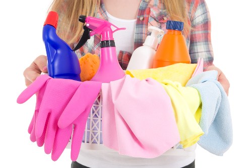 Supervision of safe cleaning practices during a service visit