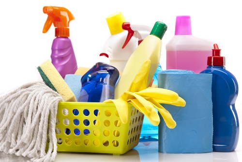 Rug cleaning equipment prepared for a Marylebone property