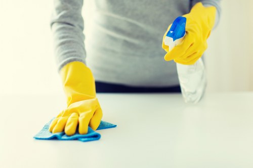 Detailed floor cleaning for a residential hallway in Marylebone