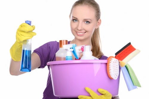 Cleaning a kitchen as part of a move in cleaning service in Marylebone